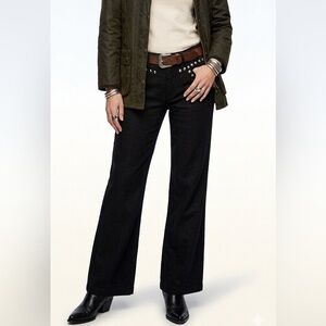 Western Style Mid Rise Black & Silver Studded Wide-Leg Jeans Size 13